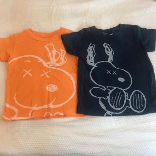 ユニクロ(UNIQLO)の【UNIQLO】Tシャツ 100cm 2セット KAWSxPEANUTS(Tシャツ/カットソー)