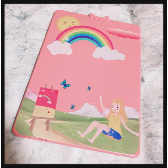 ꒰ほぼ未使用꒱電子落書きボード 電子メモパッド ピンク レインボー 夢可愛い その他のその他(その他)の商品写真