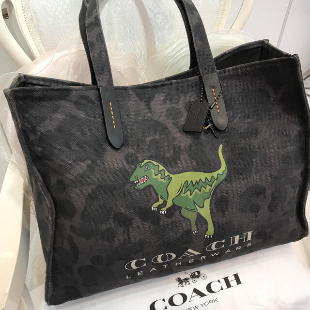 ☆美品☆COACH コーチ レキシー キャンバストート ダイナソー