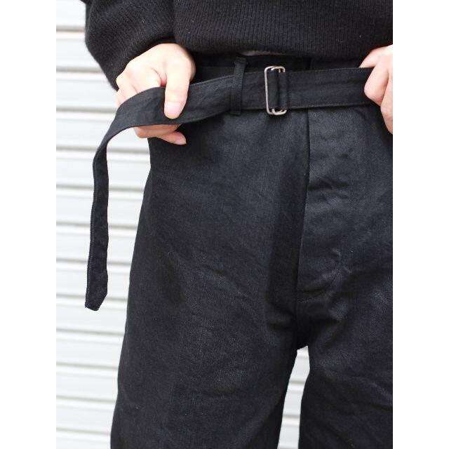 COMOLI(コモリ)の20ss 名作 COMOLI デニム ベルテッド パンツ BLACK サイズ3 メンズのパンツ(デニム/ジーンズ)の商品写真