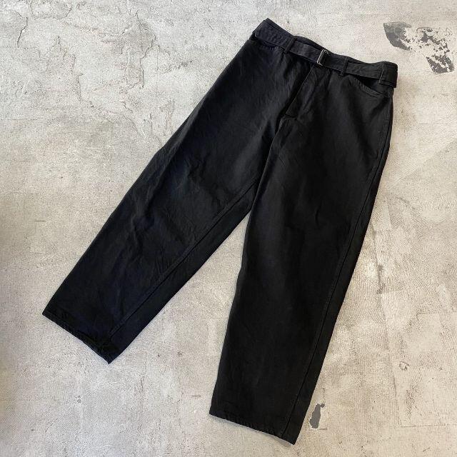 COMOLI(コモリ)の20ss 名作 COMOLI デニム ベルテッド パンツ BLACK サイズ3 メンズのパンツ(デニム/ジーンズ)の商品写真