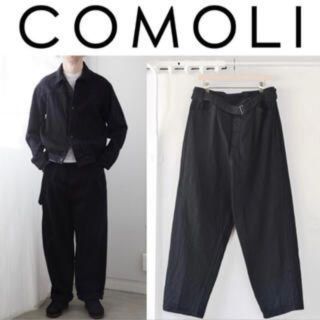 COMOLI - 20ss 名作 COMOLI デニム ベルテッド パンツ BLACK サイズ3の