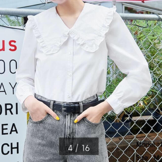 ZARA - ☆新品 完売品! GU ジーユー フリルカラーブラウス 襟付き