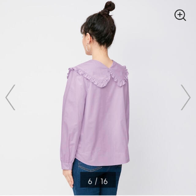 ZARA - ☆新品 完売品! GU ジーユー フリルカラーブラウス 襟付き