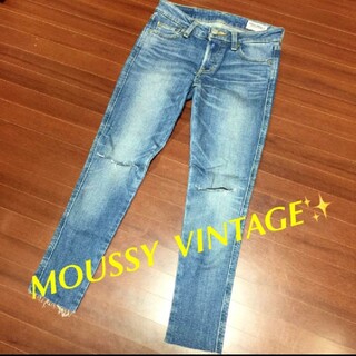 マウジー(moussy)の美品✨❗️moussy vintage✨ダメージ スキニーデニム ジーンズ(デニム/ジーンズ)