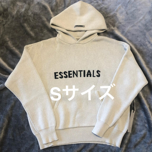 Sサイズ　Essentials ニットロゴ フーディ オートミール