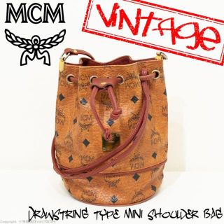 エムシーエム(MCM)のMCM:巾着型斜め掛けミニバッグ/ヴィセトス コーテッドキャンバス/コニャック色(ショルダーバッグ)