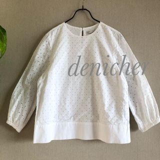 denicher  デニシェ　花刺繍　レースコットン　七分袖ブラウス　トップス(シャツ/ブラウス(長袖/七分))