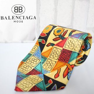 バレンシアガ(Balenciaga)のバレンシアガ　総柄　フランス製　　シルクネクタイ　BALENCIAGA 柄(ネクタイ)