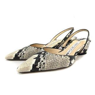 ジミーチュウ(JIMMY CHOO)のジミーチュウ サンダル バックストラップ 34 21cm 黒 白(サンダル)