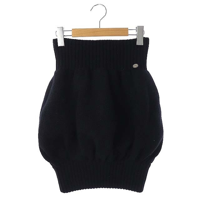 シャネル カシミヤニットスカート ミニ コクーン 黒 ブラック