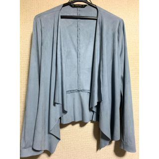 ザラ(ZARA)のZARA スエード風　ドレープジャケット　未使用(ノーカラージャケット)