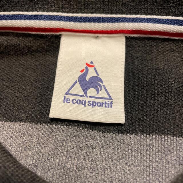 le coq sportif(ルコックスポルティフ)のルコックスポルティフ ボーダーポロシャツ サイズ O ブラック グレー メンズのトップス(ポロシャツ)の商品写真