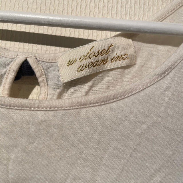 w closet(ダブルクローゼット)の♡バッグリボン付♡2トーン　Tシャツ レディースのトップス(Tシャツ(半袖/袖なし))の商品写真