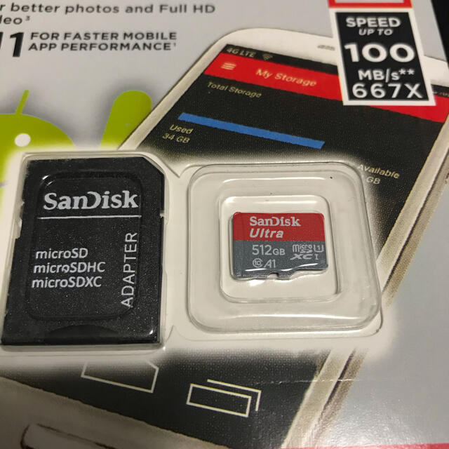 SanDisk(サンディスク)の【美品】Sandisk Ultra microSDカード 512GB 未開封 スマホ/家電/カメラのカメラ(その他)の商品写真