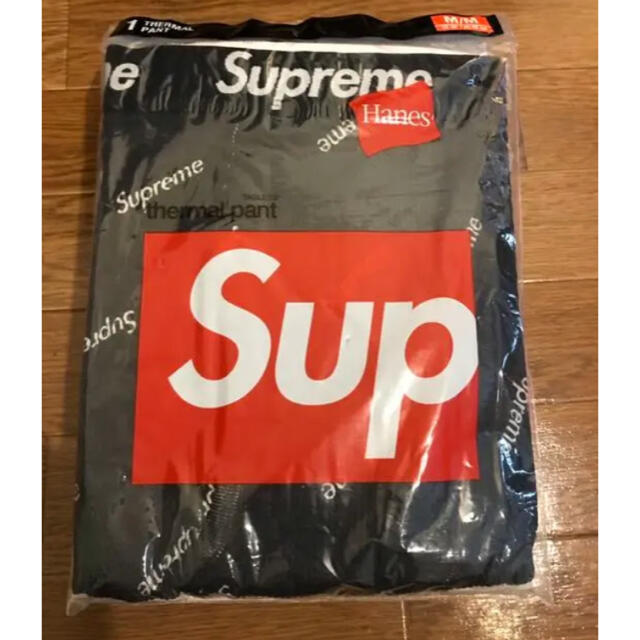 Supreme(シュプリーム)のSupreme Hanes サーマル パンツ 黒 M 新品 タグ付き メンズのレッグウェア(レギンス/スパッツ)の商品写真