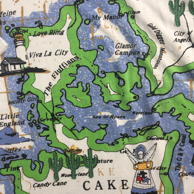 RayCassin(レイカズン)の地図柄 半袖Tシャツ レディースのトップス(Tシャツ(半袖/袖なし))の商品写真
