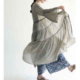 アウラアイラ(AULA AILA)の美品 送料無料 AULAAILA CHIFFON TIERED DRESS(ロングワンピース/マキシワンピース)