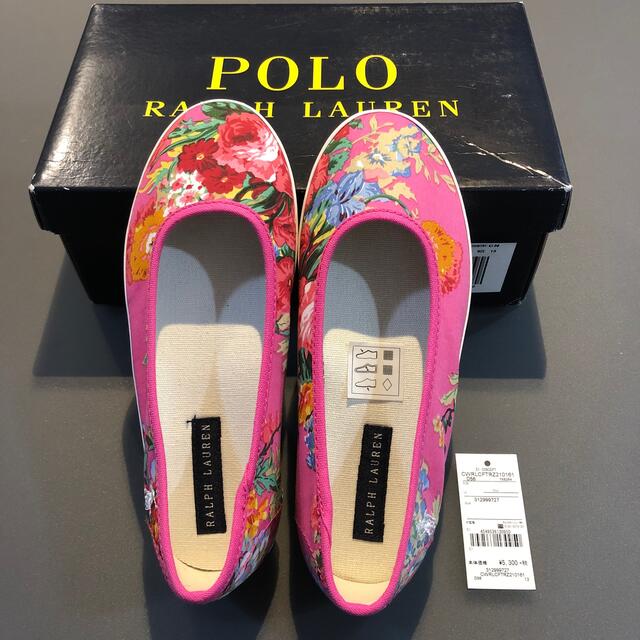 POLO RALPH LAUREN(ポロラルフローレン)のラルフローレン   フラットシューズ　花柄　ピンク 19cm キッズ/ベビー/マタニティのキッズ靴/シューズ(15cm~)(その他)の商品写真