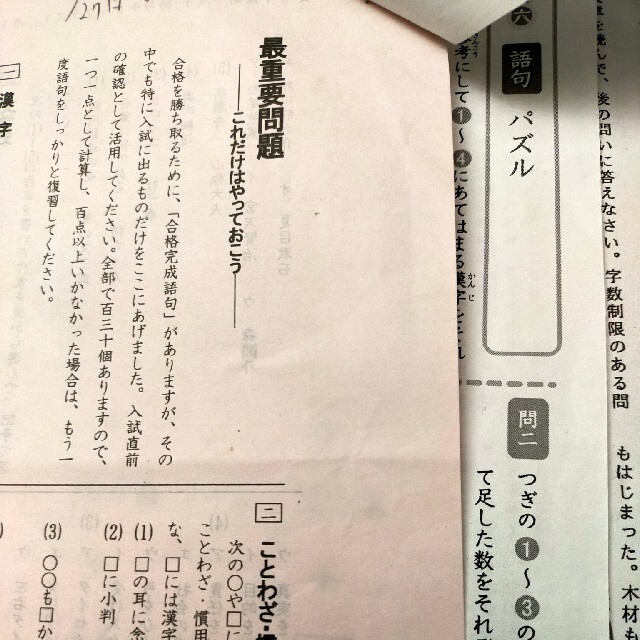 日能研 甲陽特訓 国語 入学考査問題集