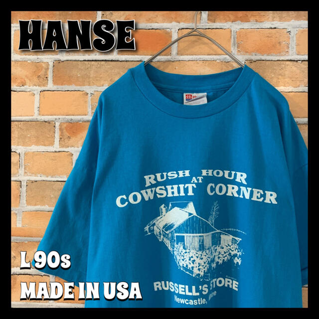 Hanes(ヘインズ)の【HANSE】90s ビンテージ Tシャツ L アメリカ古着 USA製 メンズのトップス(Tシャツ/カットソー(半袖/袖なし))の商品写真
