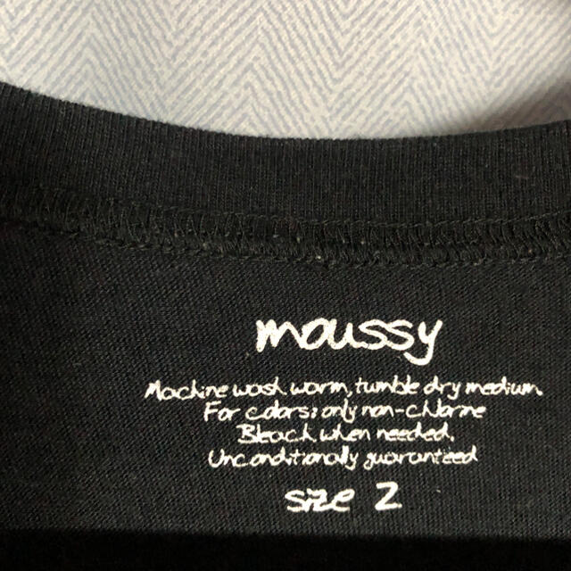 moussy(マウジー)のmoussy丈長ブラックTシャツＭ レディースのトップス(Tシャツ(半袖/袖なし))の商品写真