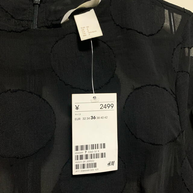 H&M(エイチアンドエム)の【新品未使用】H&M ドットシースルーブラウス 36 レディースのトップス(シャツ/ブラウス(長袖/七分))の商品写真