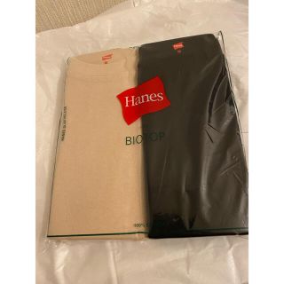 アダムエロぺ(Adam et Rope')の新作　アダムエロペ　Hanes for BIOTOP ベージュ　ブラック　2枚(Tシャツ(半袖/袖なし))