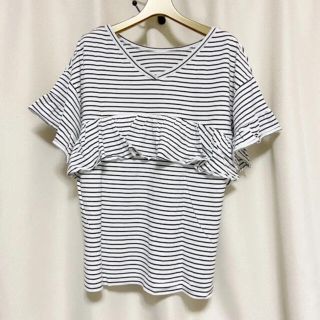 レプシィム(LEPSIM)のLEPSIM 前後2WAY ティアード　半袖　ボーダーTシャツ(Tシャツ(半袖/袖なし))