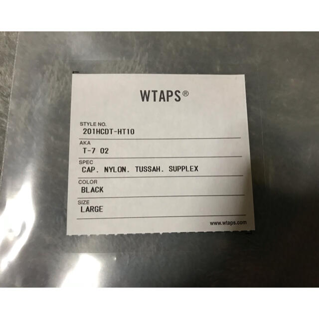 W)taps(ダブルタップス)のサイズL WTAPS T-7 02 CAP NYLON TUSSAH ブラック メンズの帽子(キャップ)の商品写真