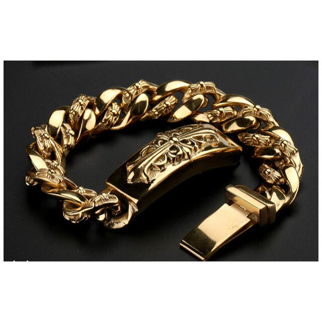 Chrome Hearts - ゴールド フローラルIDブレスレット 金 喜平 ゴールド