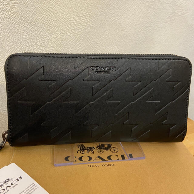 プレゼントにも❤️新品 烏格子 ハウンドトゥース ラウンドファスナー