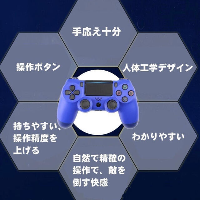 PS4 ワイヤレスコントローラ　互換品 　★迷彩柄ブルー★ エンタメ/ホビーのゲームソフト/ゲーム機本体(その他)の商品写真