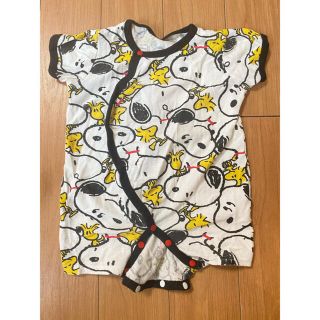 スヌーピー(SNOOPY)のスヌーピー ベビー 夏服 ロンパース 前開き 半袖(ロンパース)