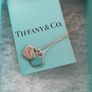 ティファニー(Tiffany & Co.)のティファニー　ブルーダブルハートタグペンダント(ネックレス)