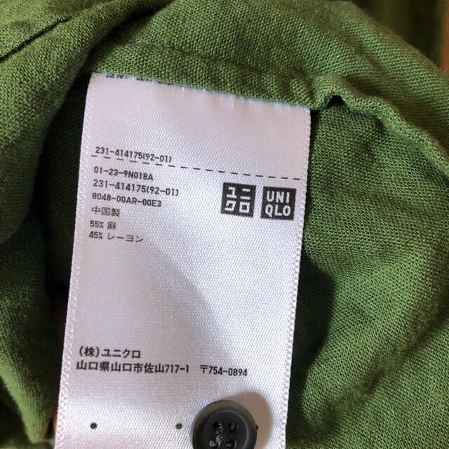 UNIQLO(ユニクロ)のユニクロ　リネンブレンドブラウス　リネンシャツ　ノースリーブ レディースのトップス(シャツ/ブラウス(半袖/袖なし))の商品写真