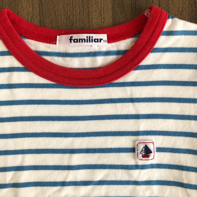 familiar(ファミリア)の【familiar】ボーダー　半袖Tシャツ　100 キッズ/ベビー/マタニティのキッズ服男の子用(90cm~)(Tシャツ/カットソー)の商品写真