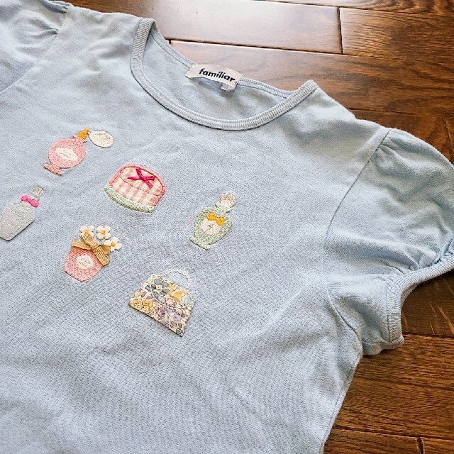 familiar(ファミリア)のfamiliar120 Tシャツ　トップス　水色 キッズ/ベビー/マタニティのキッズ服女の子用(90cm~)(Tシャツ/カットソー)の商品写真