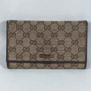 グッチ(Gucci)のGUCCI　長財布　GC柄　ブラウン(長財布)