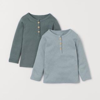 エイチアンドエム(H&M)のH&Mコットンヘンリーネックシャツ(シャツ/カットソー)