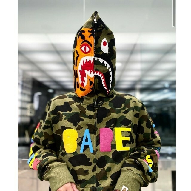 A BATHING APE - XLサイズ BAPE X READYMADE TIGER SHARK パーカーの ...