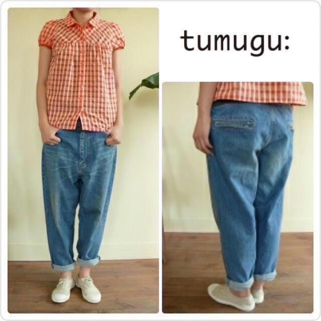 tumugu ツムグ 12ozムラ糸デニムテーパードパンツ 1