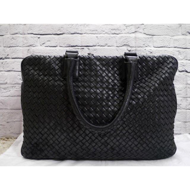 Bottega Veneta(ボッテガヴェネタ)の38万◆ボッテガヴェネタ イントレチャート レザー 書類バッグ ブリーフケース黒 メンズのバッグ(ビジネスバッグ)の商品写真