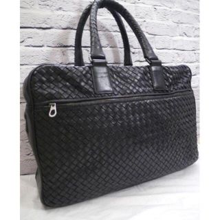 ボッテガヴェネタ(Bottega Veneta)の38万◆ボッテガヴェネタ イントレチャート レザー 書類バッグ ブリーフケース黒(ビジネスバッグ)