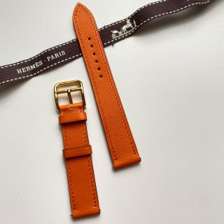 エルメス(Hermes)のHermes Hウォッチ PM用『ベルト 』オレンジ(腕時計)