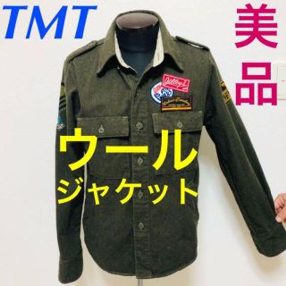 ティーエムティー(TMT)のTMT Bigholiday★ウール ジャケット 長袖 シャツ★ワッペン カーキ(ミリタリージャケット)