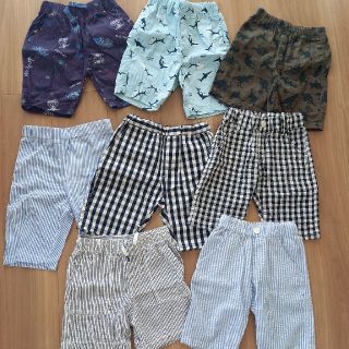 ベビーギャップ(babyGAP)のキッズ　ハーフパンツ　ギンガムチェック　ストライプ　恐竜　サメ　110(パンツ/スパッツ)