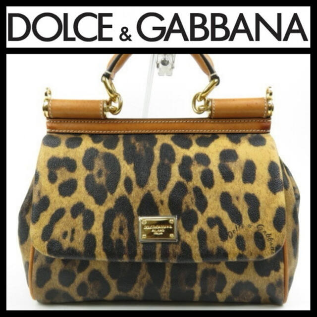 ドルチェ\u0026ガッパーナ　美品DOLCE\u0026GABBANA   黒＆レオパード　バック