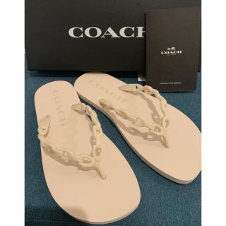 コーチ(COACH)の箱付き　新品　COACH  チェーン　ビーチサンダル　36.5(ビーチサンダル)