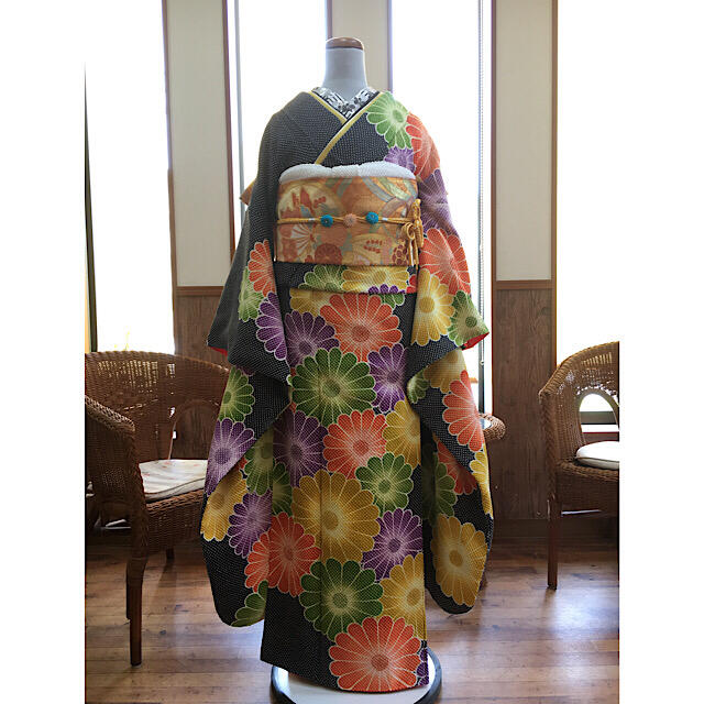 新品未開封です 【名門 きぬたや 藤娘】 成人式 正絹 振袖フルセット